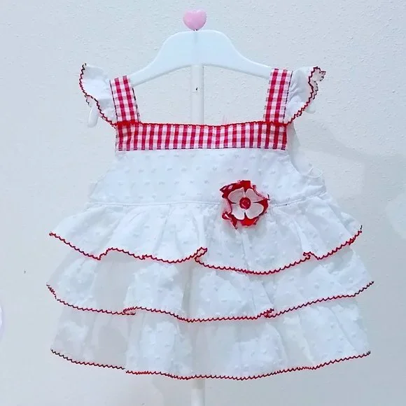 KIDS HEADQUARTERS RED GINGHAM SET SIZE 24M - Picture 2 of 13